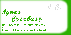 agnes czirbusz business card